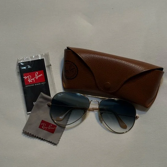Ray-Ban | Accessories | Rayban Gold Frame Sunglasses With  display picture 3